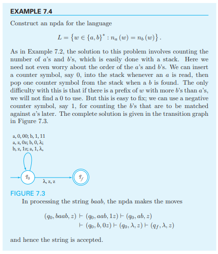 deterministic, but that the language in the example is nevertheless deterministic. Construct