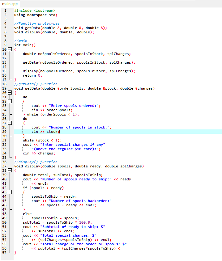 Construct a Flowchart for the program bellow: main.cpp 1 #includeiostream 2 using