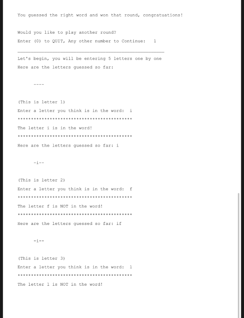 have an idea of how to write it. Here is the output