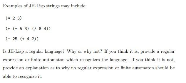 is described from the following components: (a) The alphabet of JH-Lisp consists