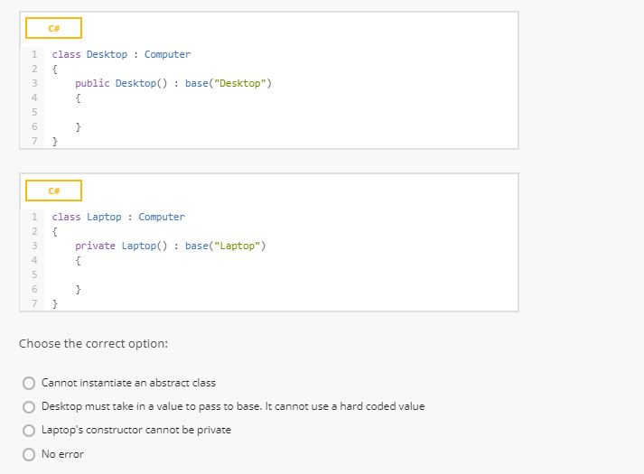 Main(string[] args) 4 5 Computer pc-new Computer); C# 1 abstract class Computer