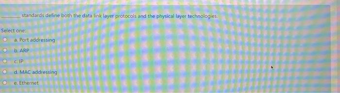  standards define both the data link layer protocols and the physical