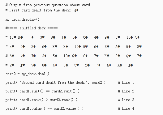 1 2 please answer what print in each lines Output from previous