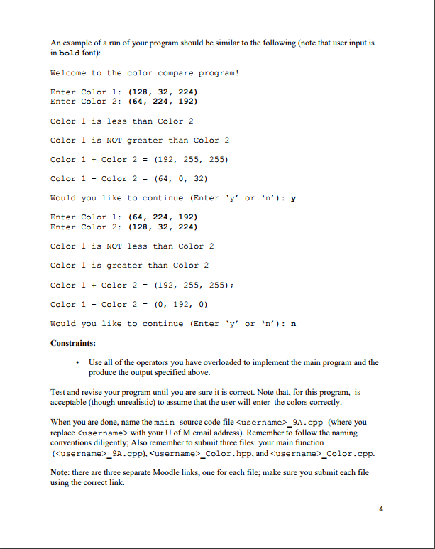 private: int red; int green; int blue; public : //The default constructor
