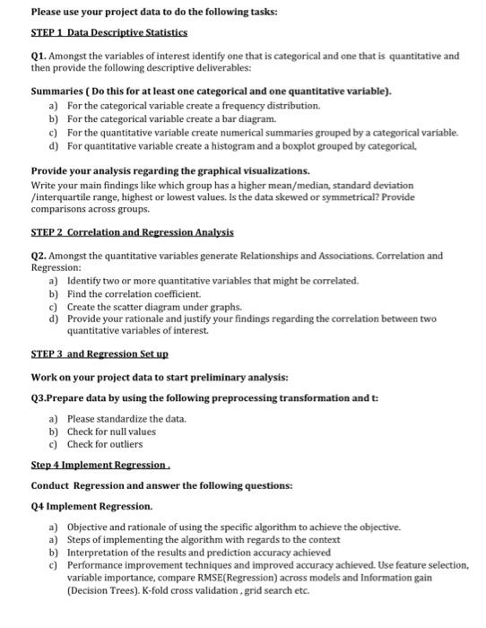 use any dataset from kaggle website as an example Please use your