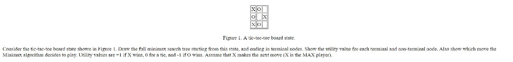 Minimax algorithm FigureI. A tic-tac-toe board state. Consider the tic tae toe