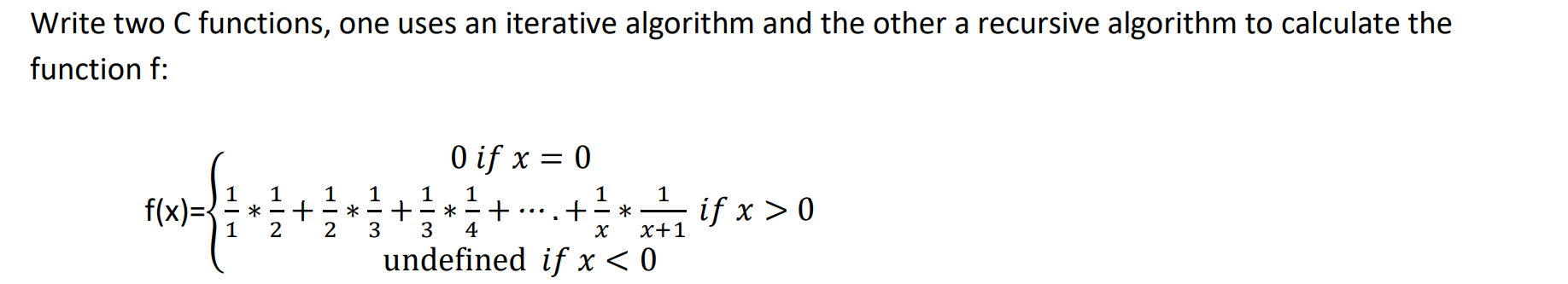PLEASCE IN C# Write two C functions, one uses an iterative algorithm
