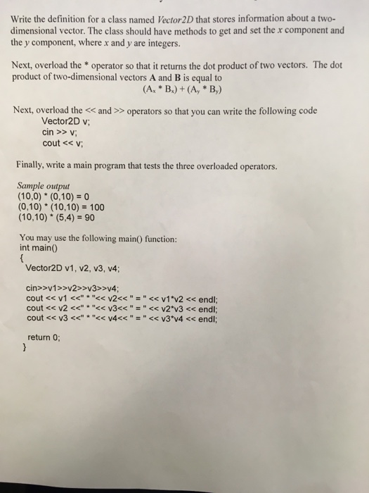  C++. Please do it on computer not on paper. Thanks Write