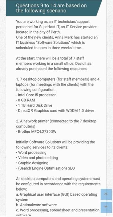  based on the scenario could you help me to answer question