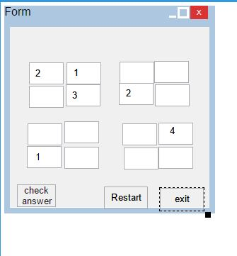 In C#, Make a Windows form application. It will be a four-by-four