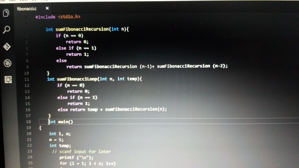 how to write a fibonacci series in C program. this is as