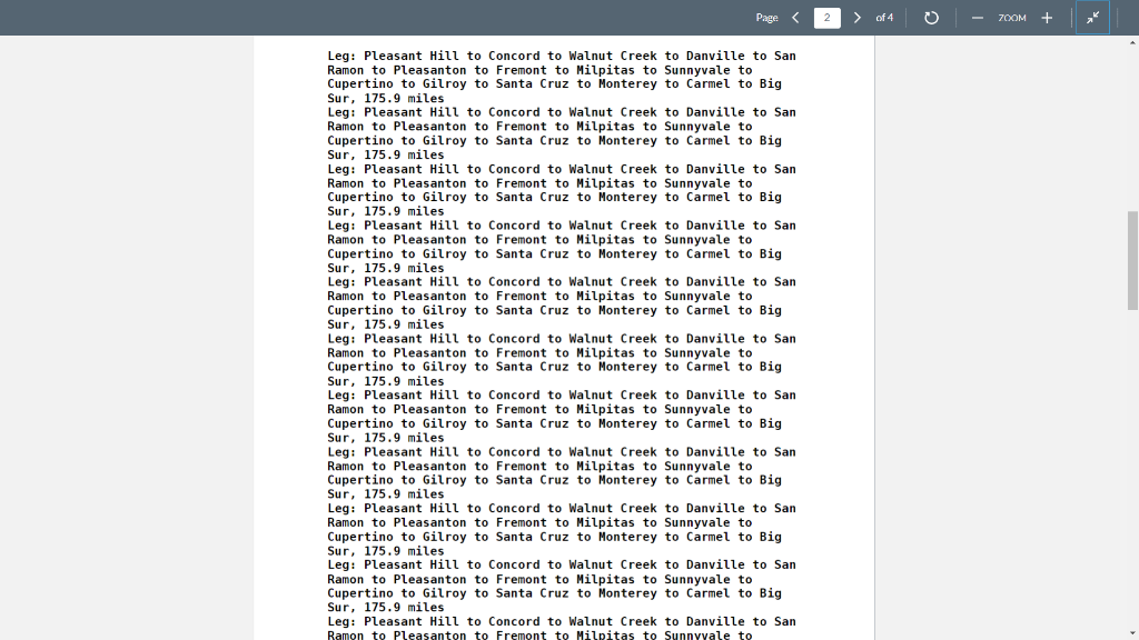 numeric member for the total distance -- the sum of all the