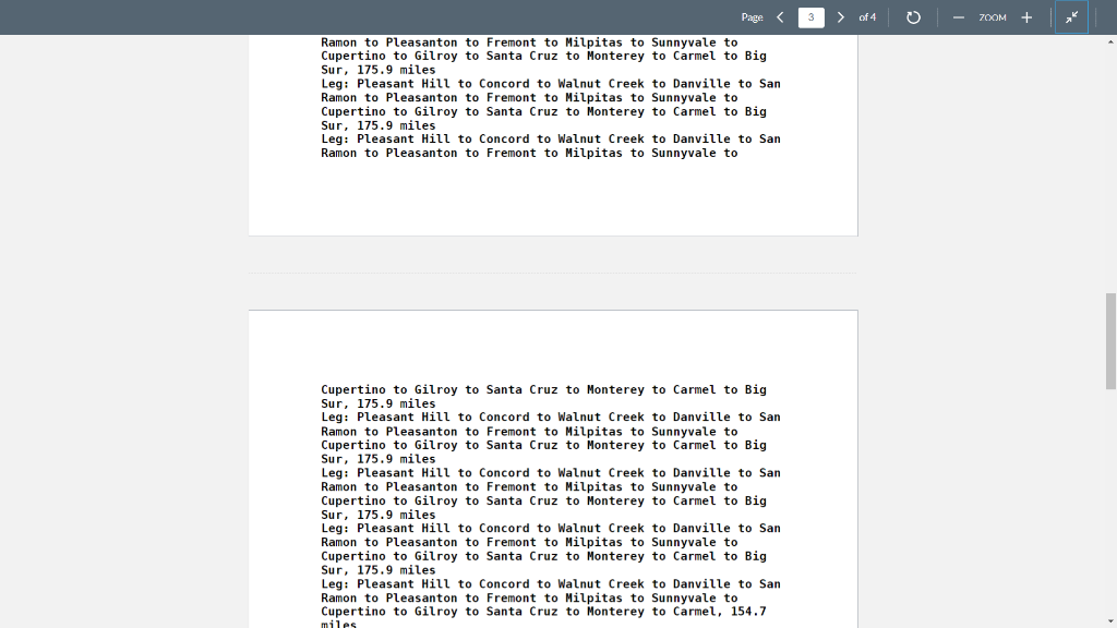 Leg objects making up the path. The distance should be constant. Since