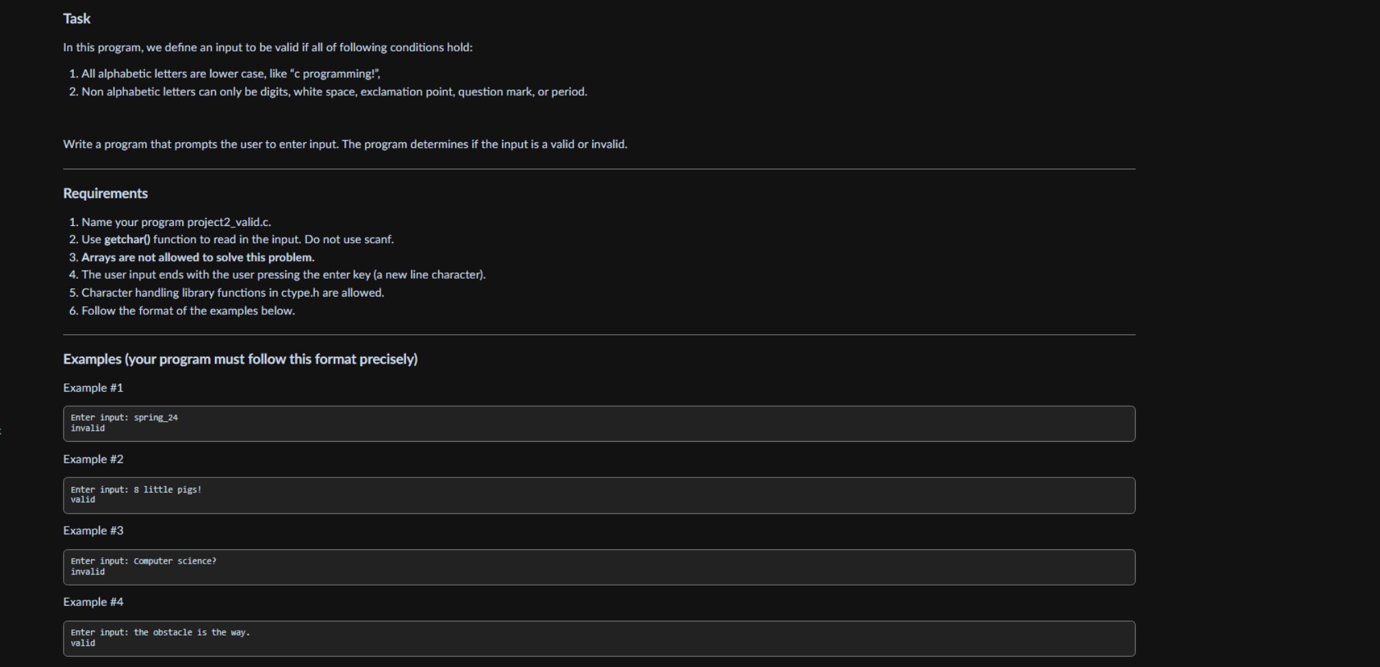  In C please include comments too. Thanks 