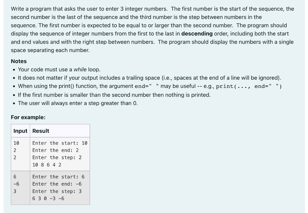  plz use python only Write a program that asks the user