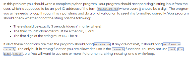 Help! Python Language! In this problem you should write a complete python