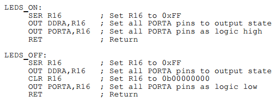 code at address 0x0000. Initializes the Stack Pointer to the end of