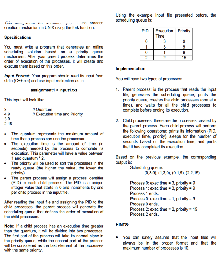 Using C or C++, can use STD library. Priority-based quantum code with