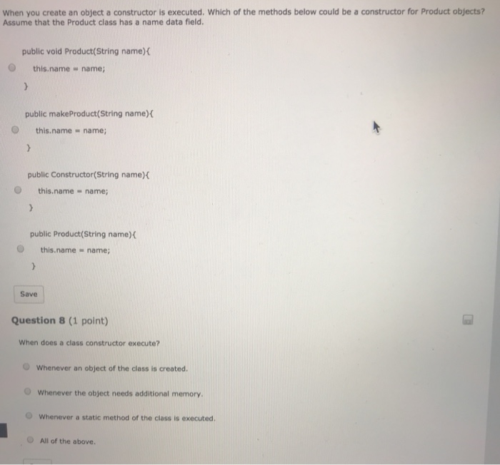  Can you help me with this two java When you create