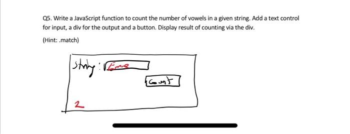  05. Write a JavaScript function to count the number of vowels