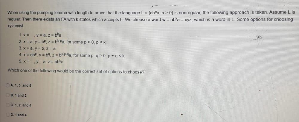 When using the pumping lemma with length to prove that the