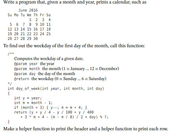  ****Need this in C++**** Write a program that, given a month
