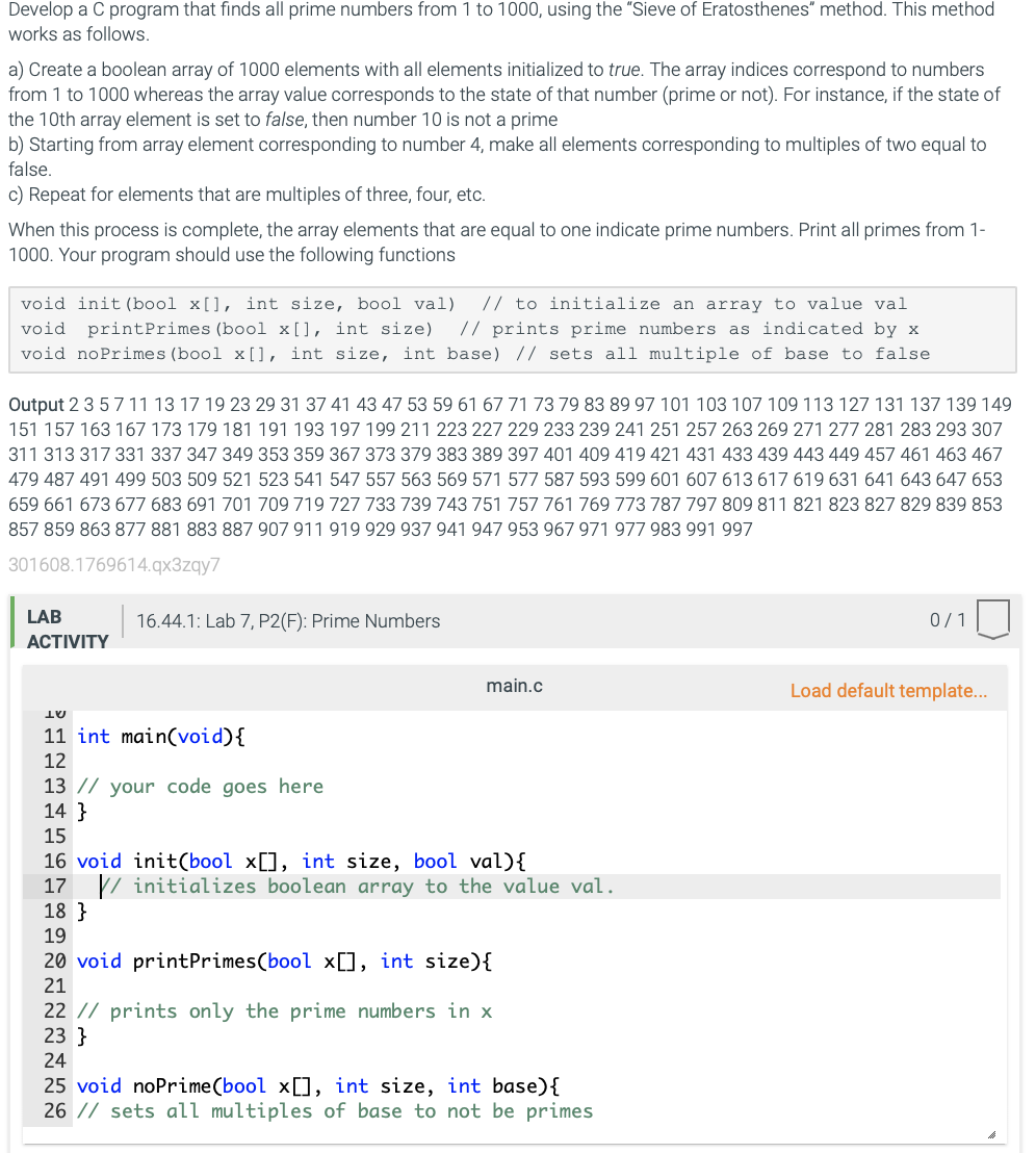  Create a boolean array of 1000 elements with all elements initialized