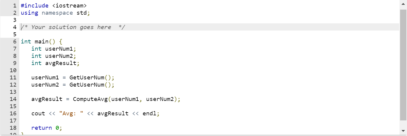  Define stubs for the functions called by the below main(). Each