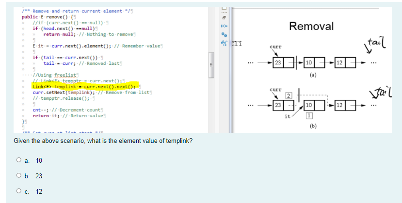 Removal Ti curr Tel /** Remove and return current element */