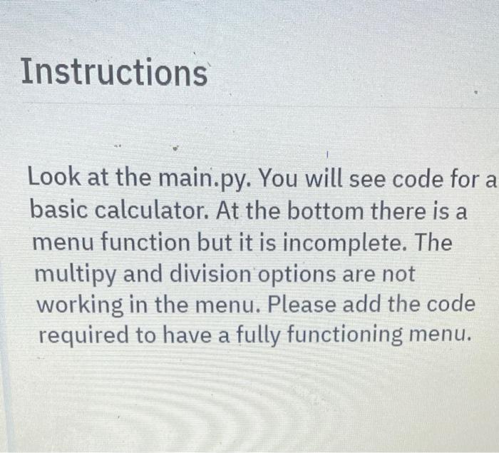  Please Code using python and add the nessecary code needed Instructions