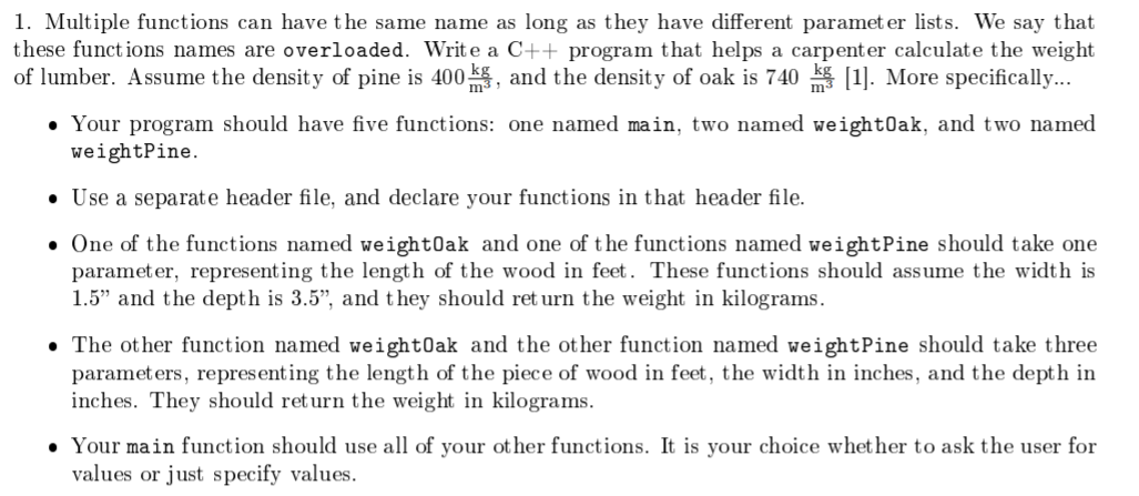 This has to be in C++ code Thanks! m3 1. Multiple functions