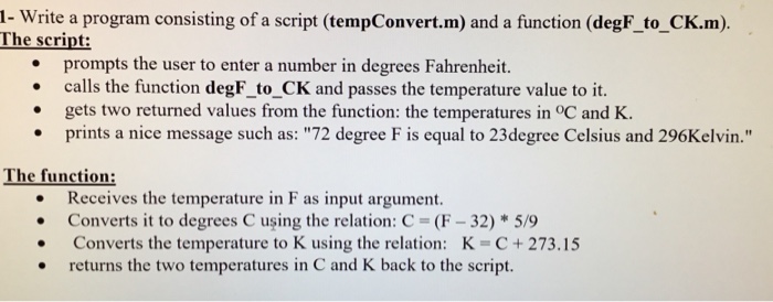  Please do in Matlab and write a comments I- Write a
