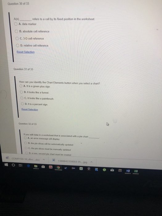 value Question 22 of 33 The COUNTIF function has two arguments 0