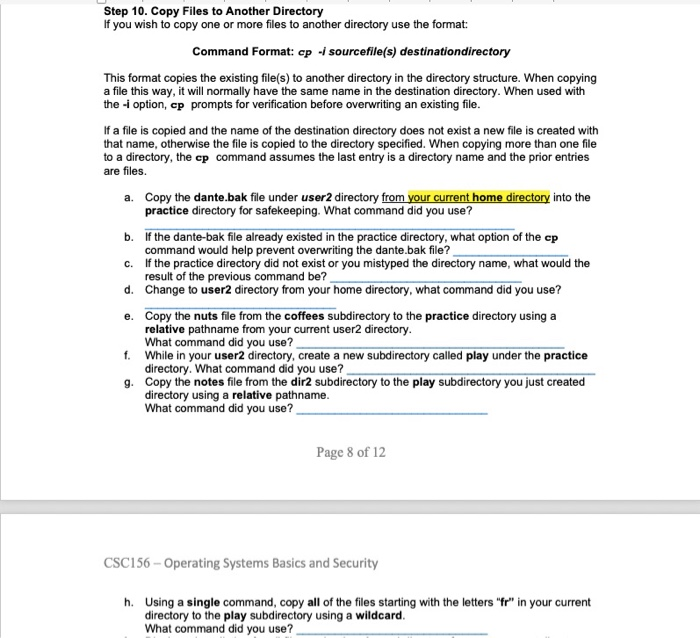 of LINUX/UNIX. In this lab, you will perform more advanced file and