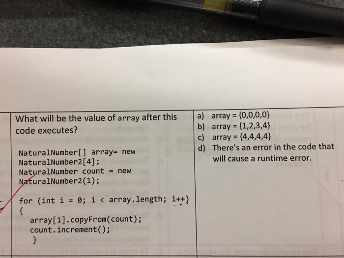  java What will be the value of array after this code