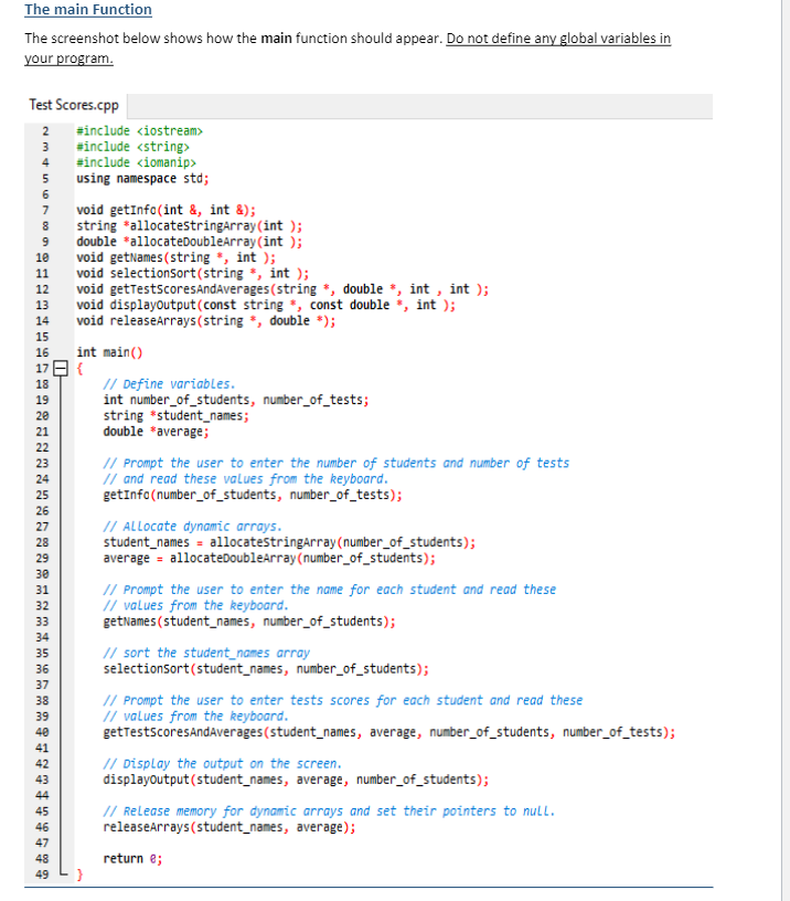 number of students in a particular class, and the number of tests