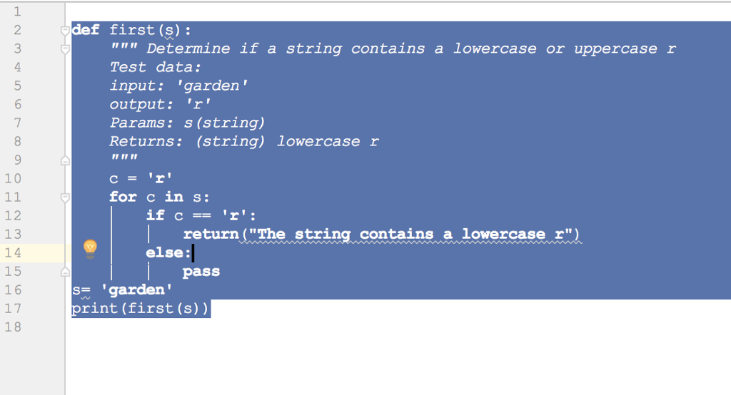 Python programming- Determine if the word garden contains a lowercase or uppercase