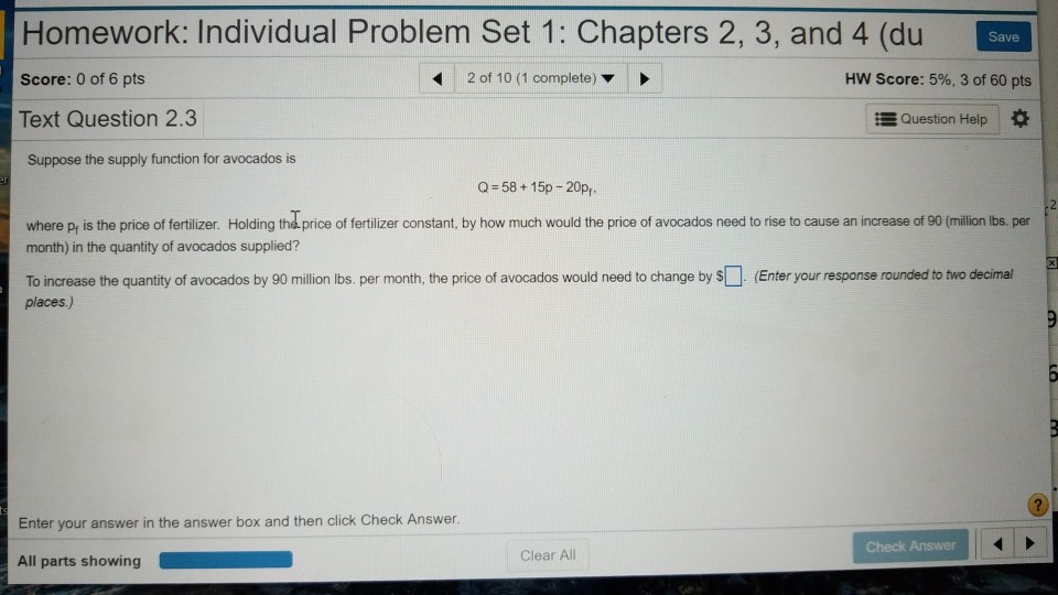  Homework: Individual Problem Set 1: Chapters 2, 3, and 4 (du