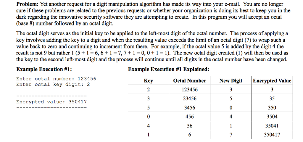 C language programming please help: The octal digit serves as the initial