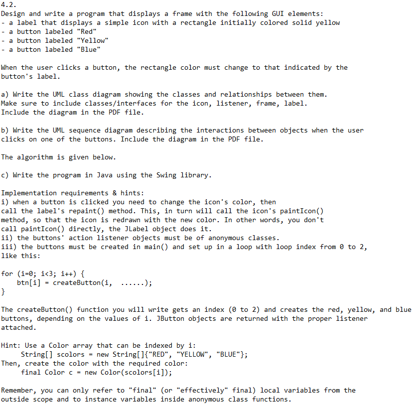 Design and write a program that displays a frame with the
