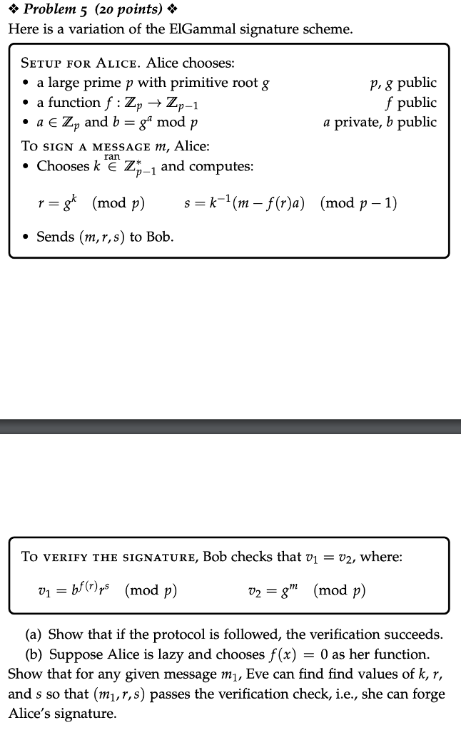  * Problem 5 (20 points) * Here is a variation of