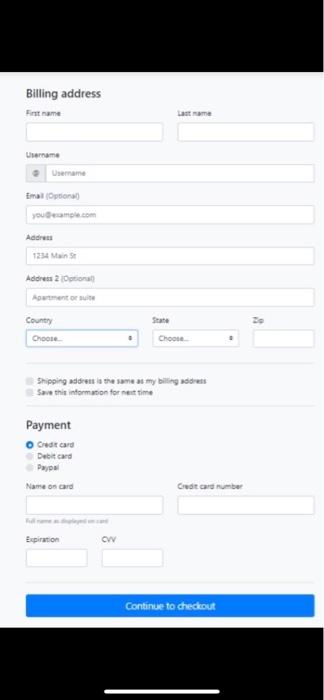  Using bootstrap, create a form similar to the form shown in