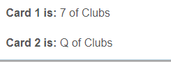  Using an array, create a standard deck of cards (52 cards).