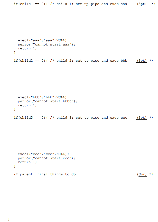 developed, compiled and ready to execute. The first two, namely aaa and