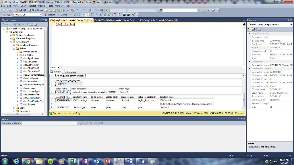 define the noun, which constitutes one record in the table. The three