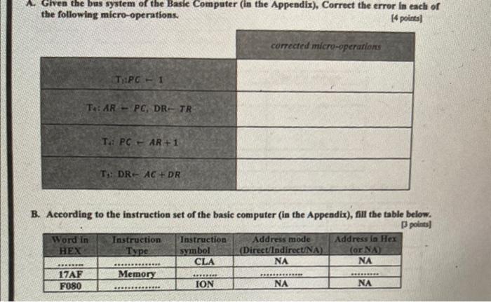  Given the bus system of the Basic Computer (in the Appendix),