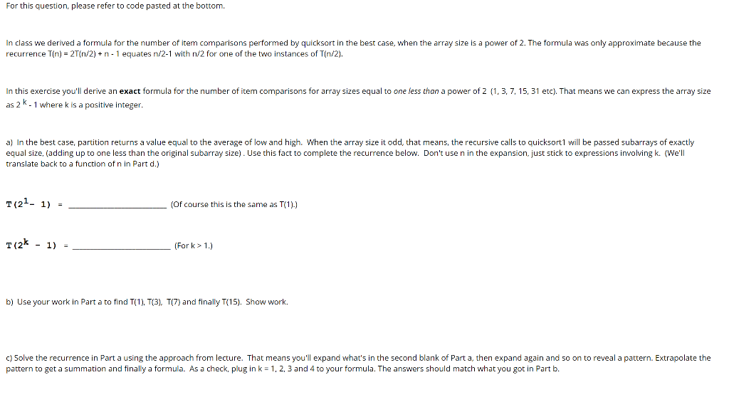 #include using namespace std; int counter; int partition( int a [],
