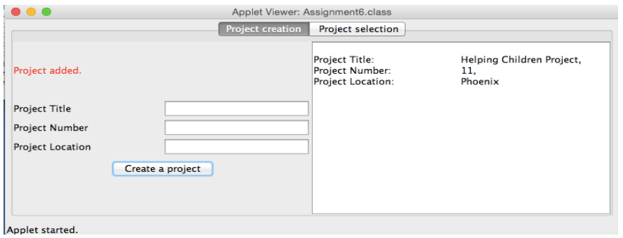 assignment 4) CreatePanel.java - to be completed (it extends JPanel and contains