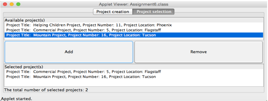 private SelectPanel selectPanel; private Vector courseList; //The method init initializes the Applet