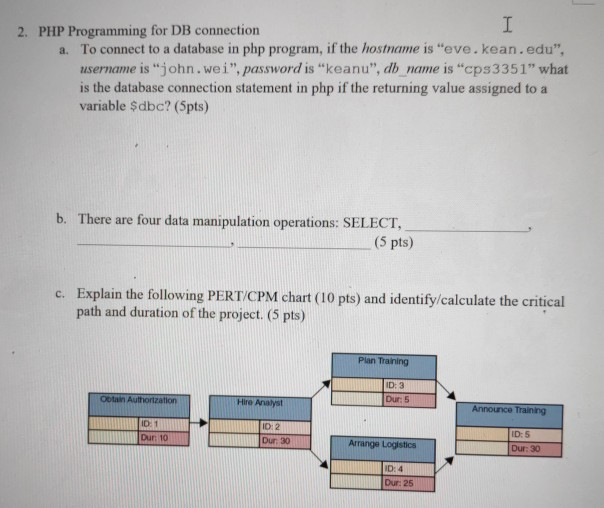 please help me with this...thank you 2. PHP Programming for DB
